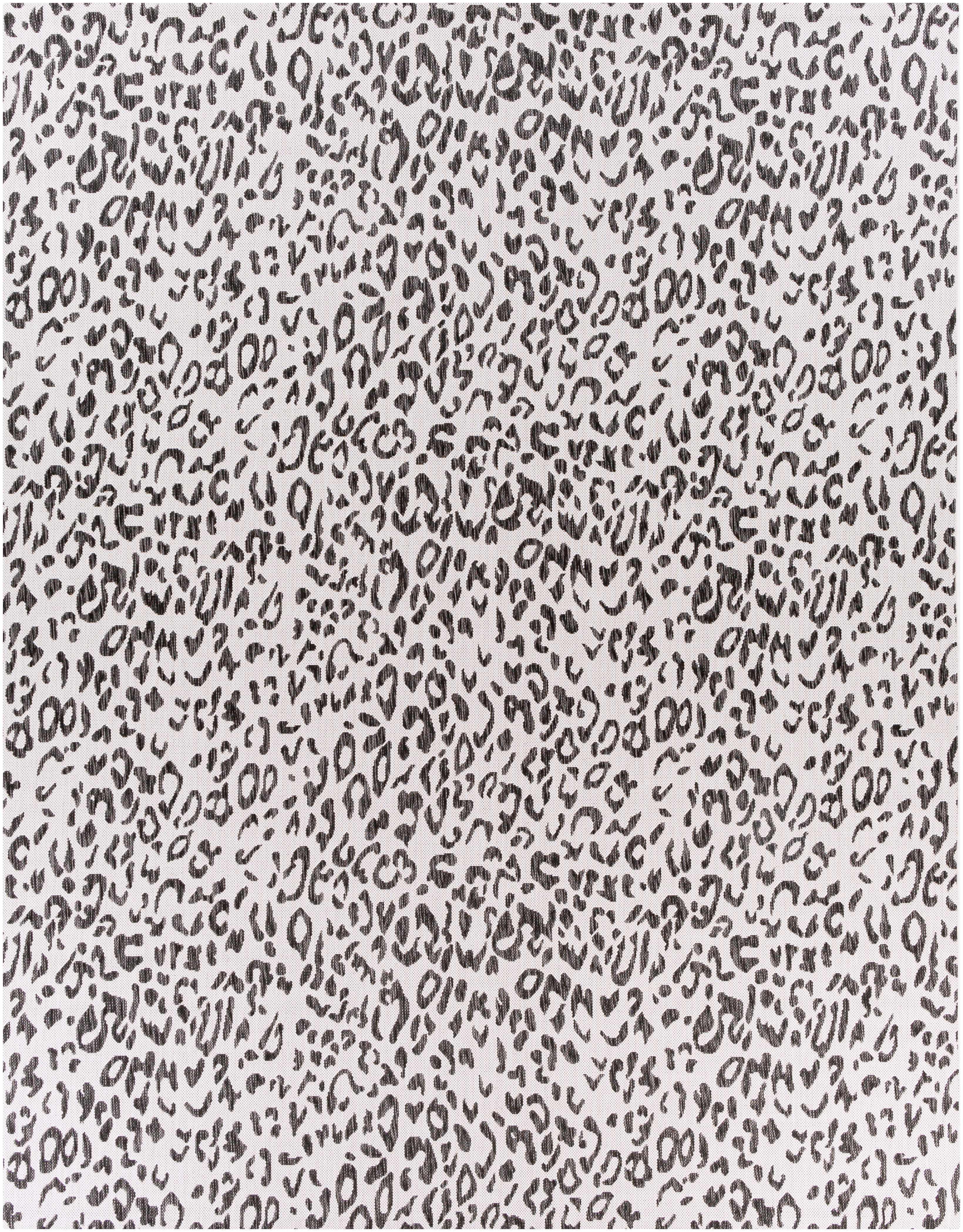 Alderbury White Leopard Print Rug