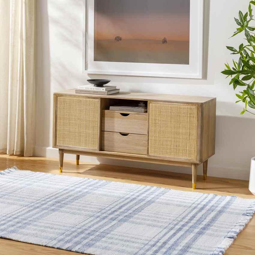 Alessia Cottage Sky Blue/Ivory Area Rug