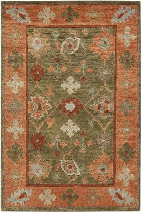 Allakaket Global Dark Green/Burnt Orange Area Rug