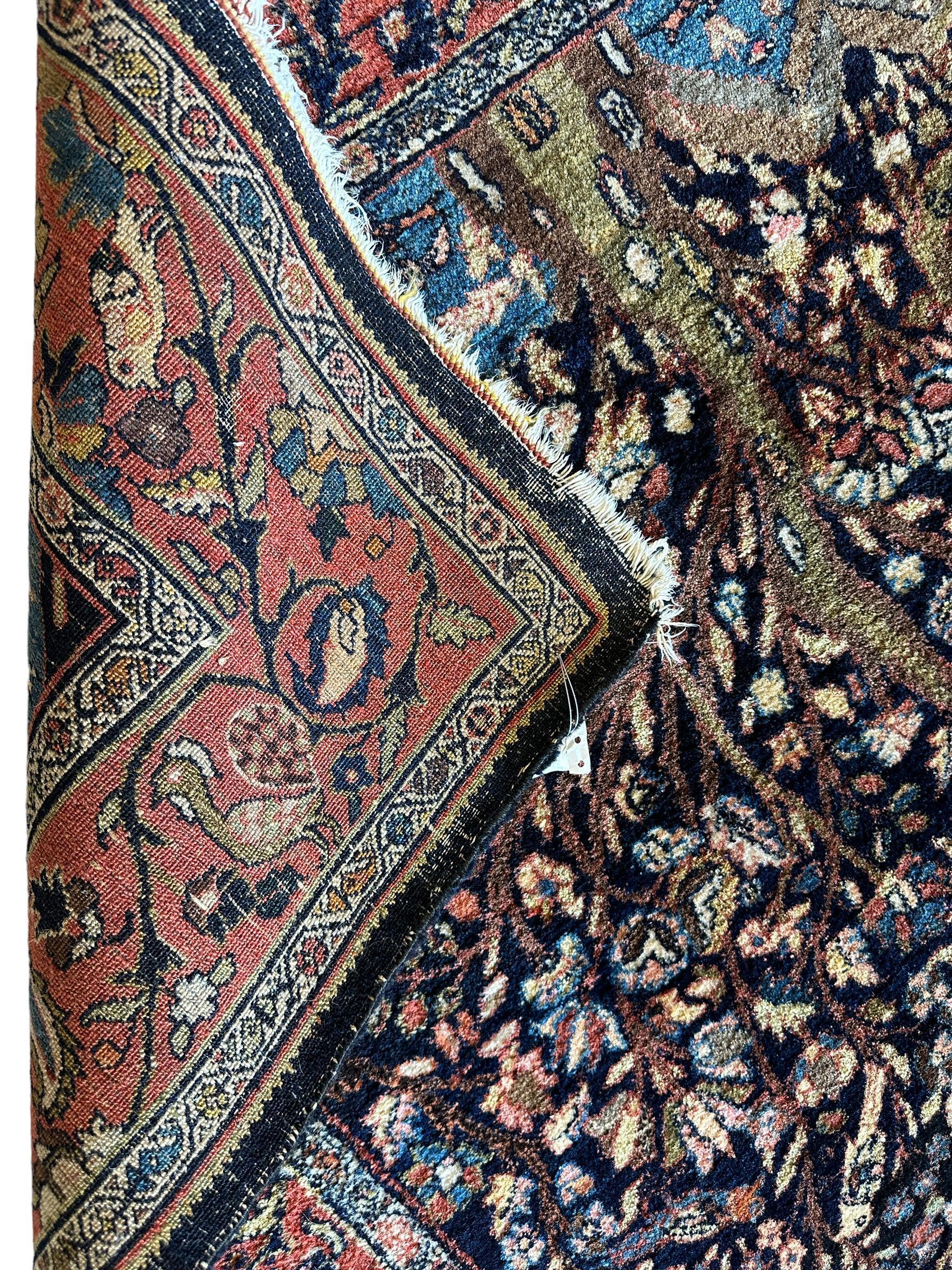 Amazing Antique Persian Bijar (Bidjar) Pictorial Tree of Life Rug 4’3” x 5’9”
