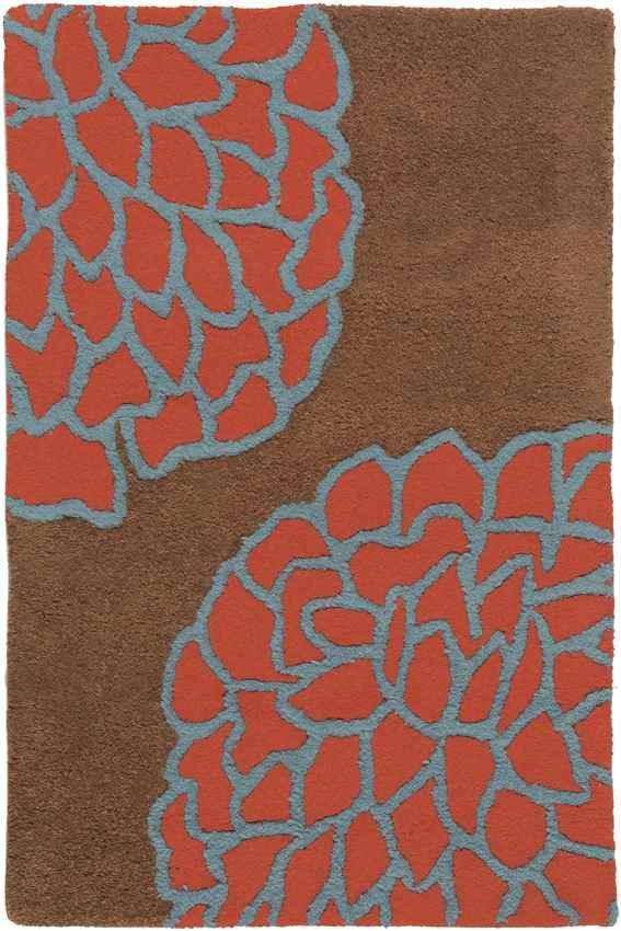 Aniak Modern Brown/Sky Red Area Rug