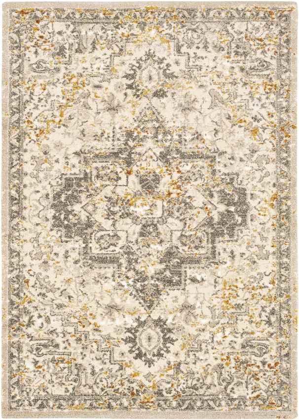 Annen Traditional Metallic Champagne Area Rug