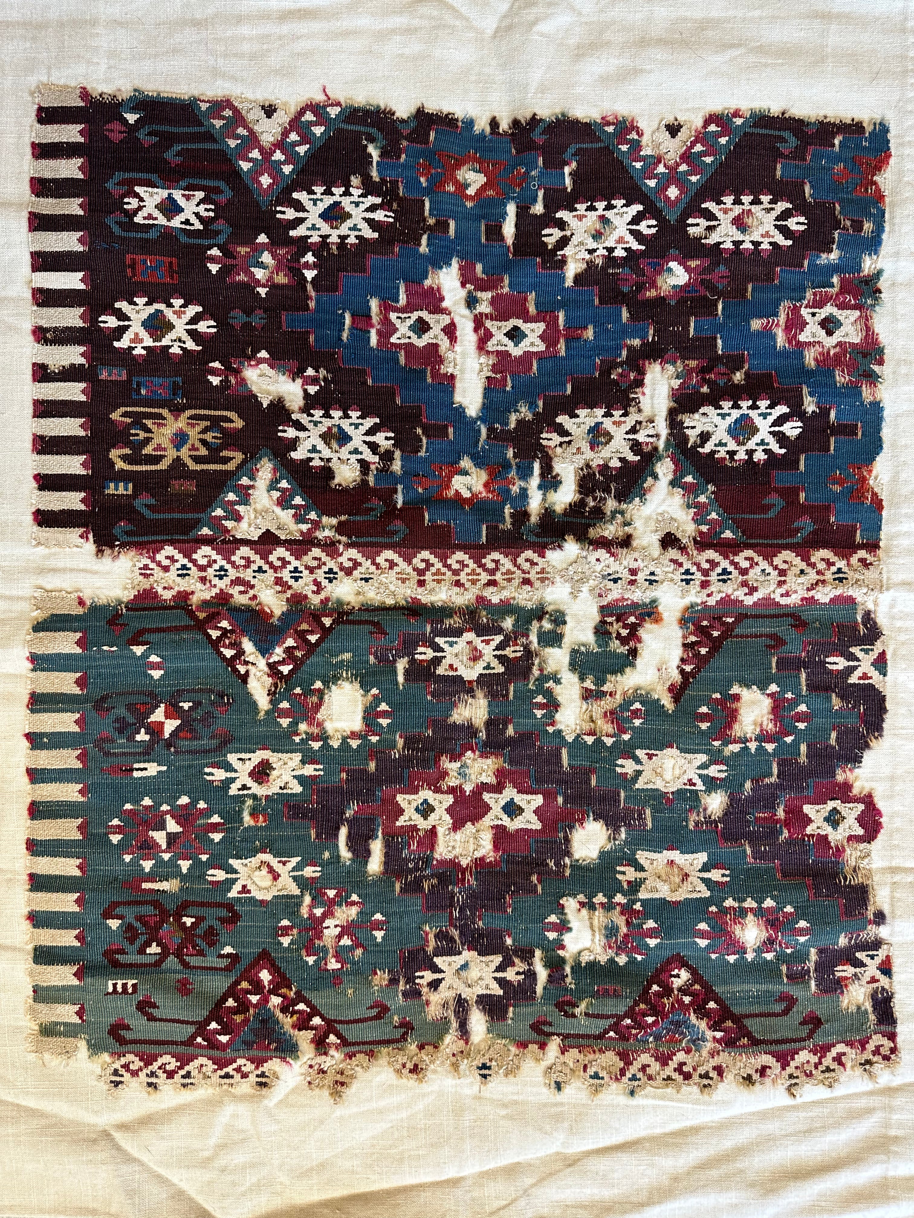Antique Anatolian Kilim Fragment 30” x 35”