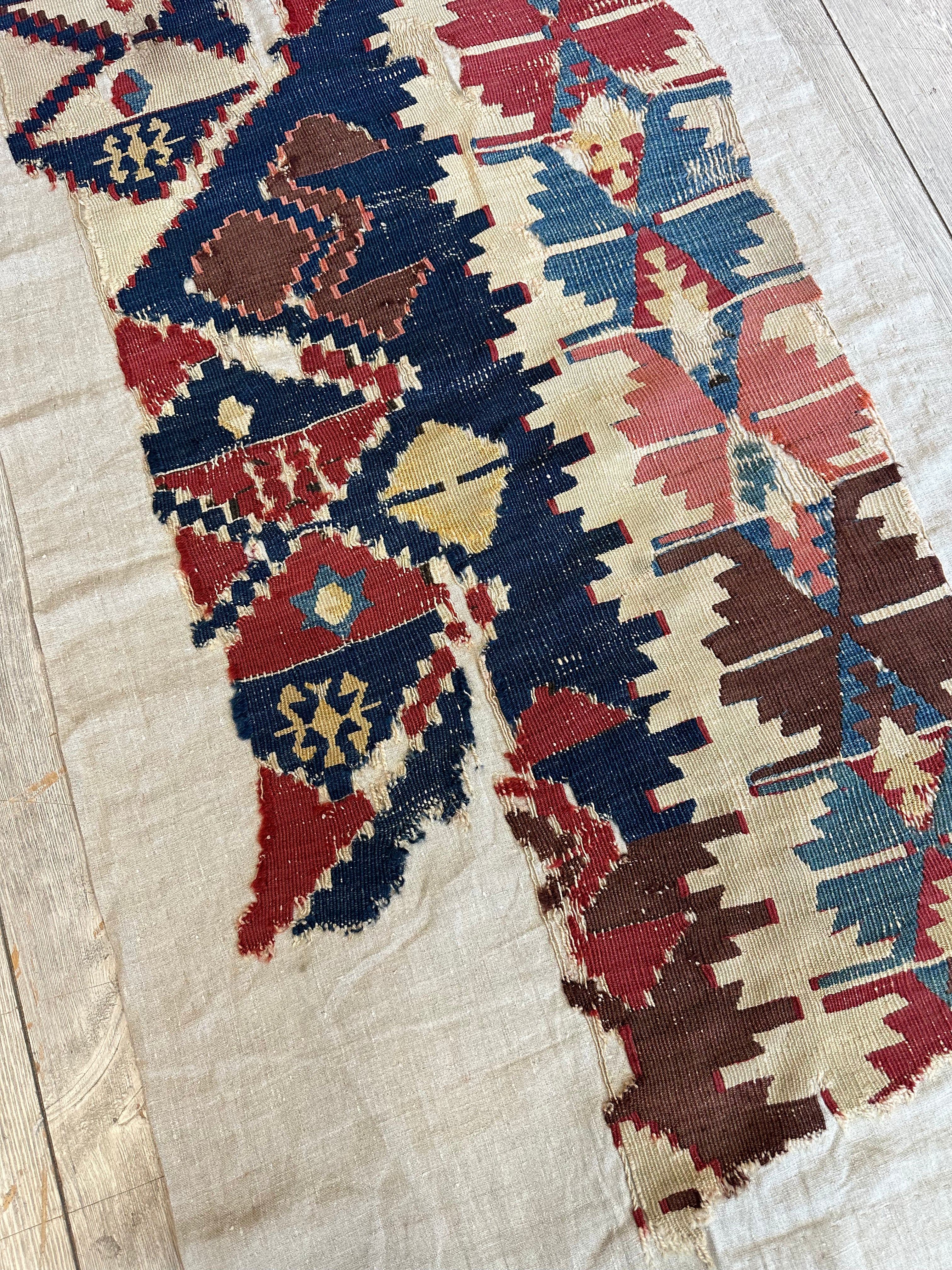 Antique Anatolian Large Fragment, Runner Kilim 29”’ x 105”
