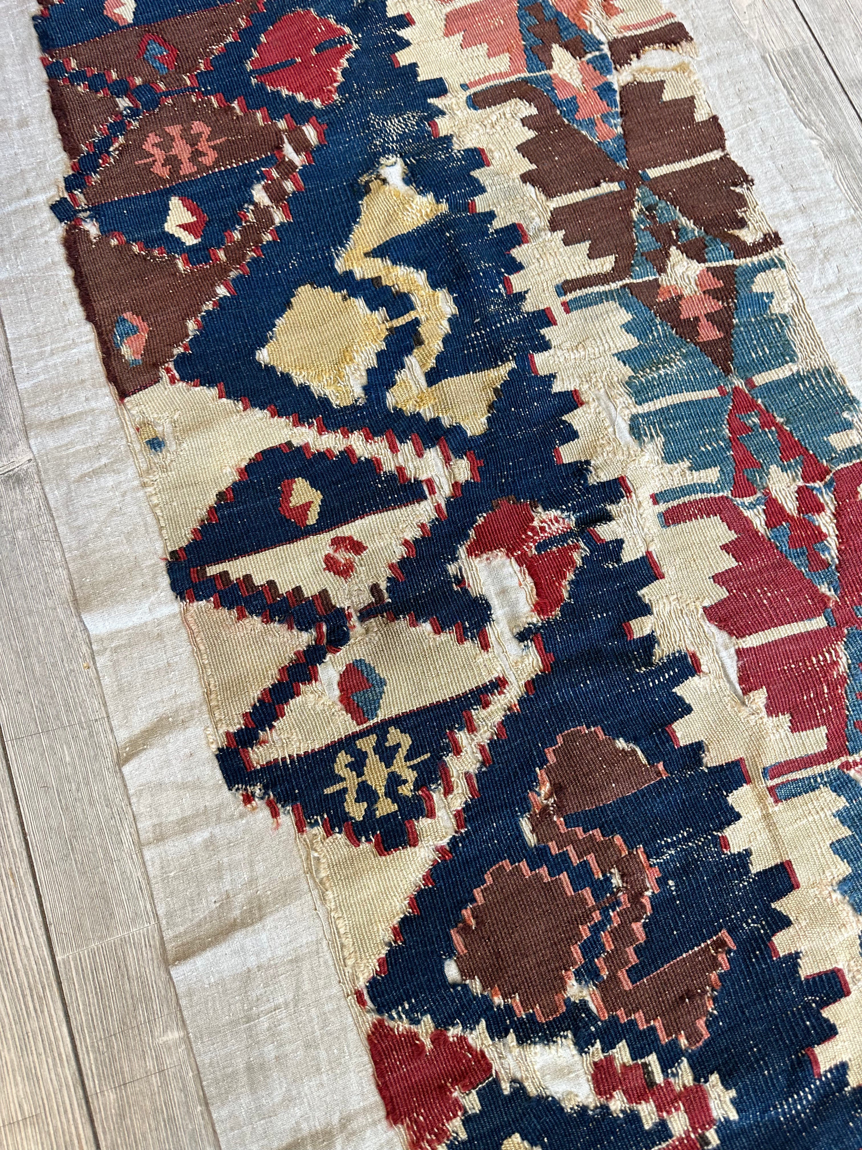 Antique Anatolian Large Fragment, Runner Kilim 29”’ x 105”