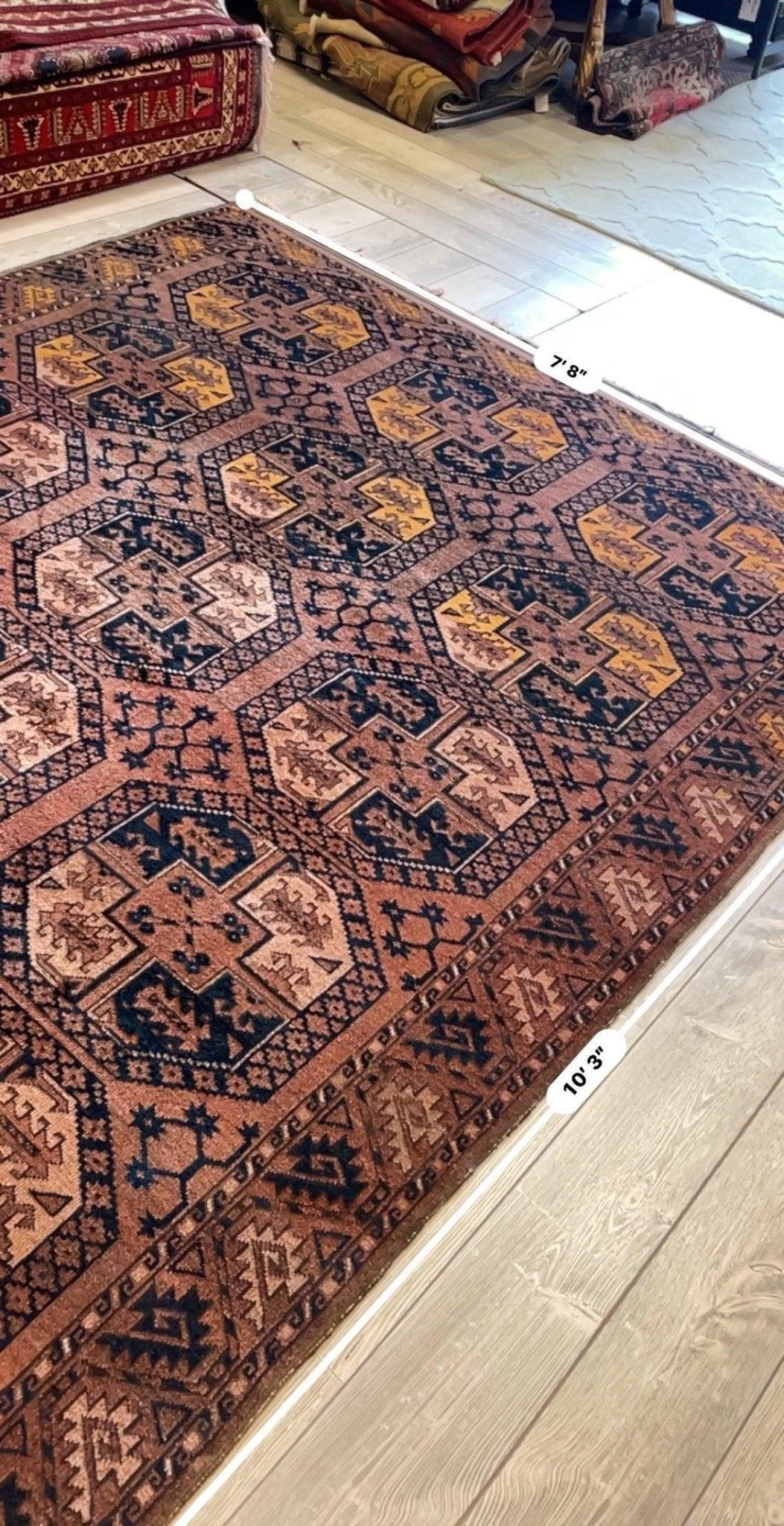 Antique Distressed Bokhara Oriental Area Rug 10'2'' x 7'3''