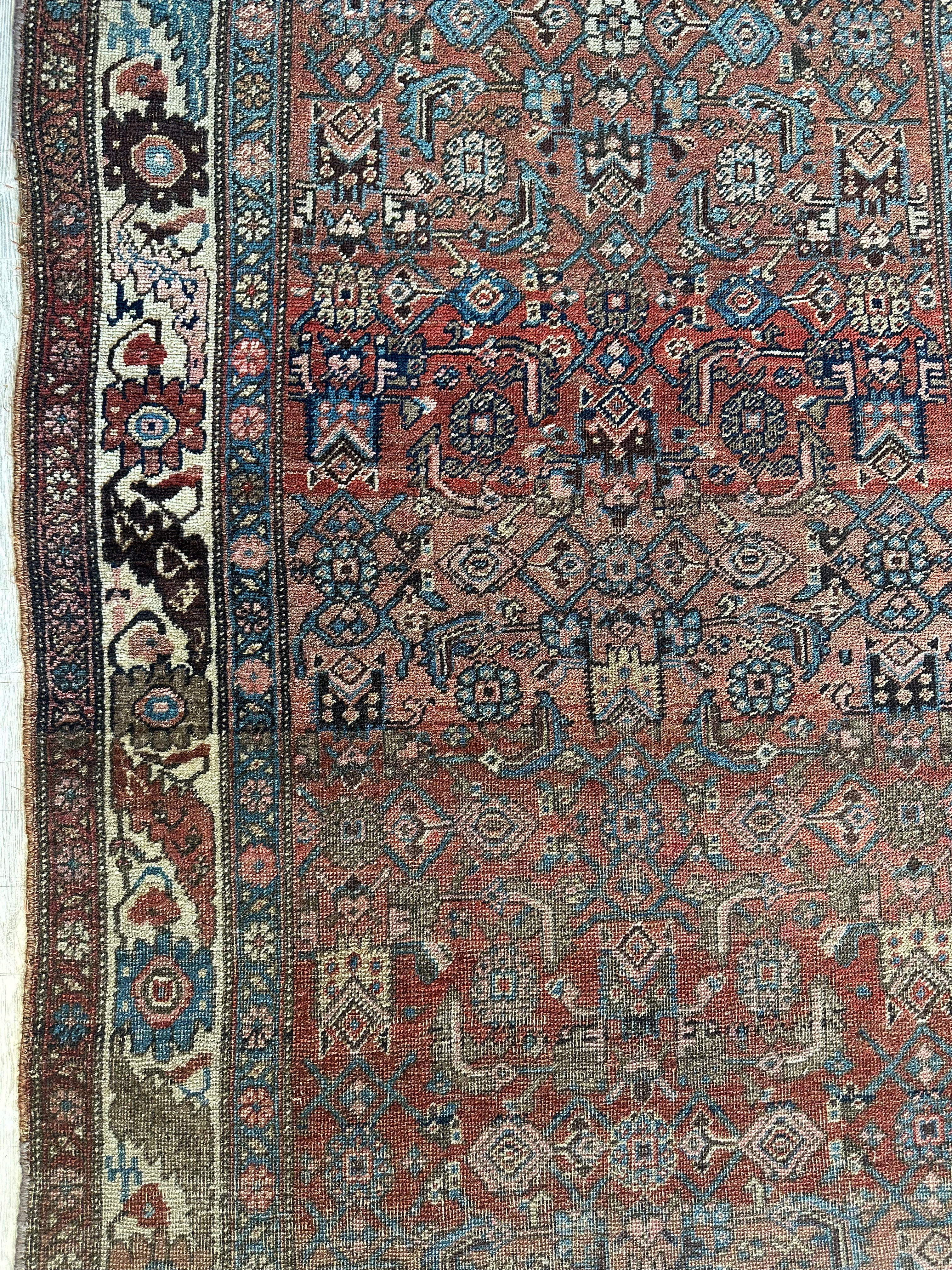 Antique Late 19th Century Persian Hamadan Rug 4 x 7