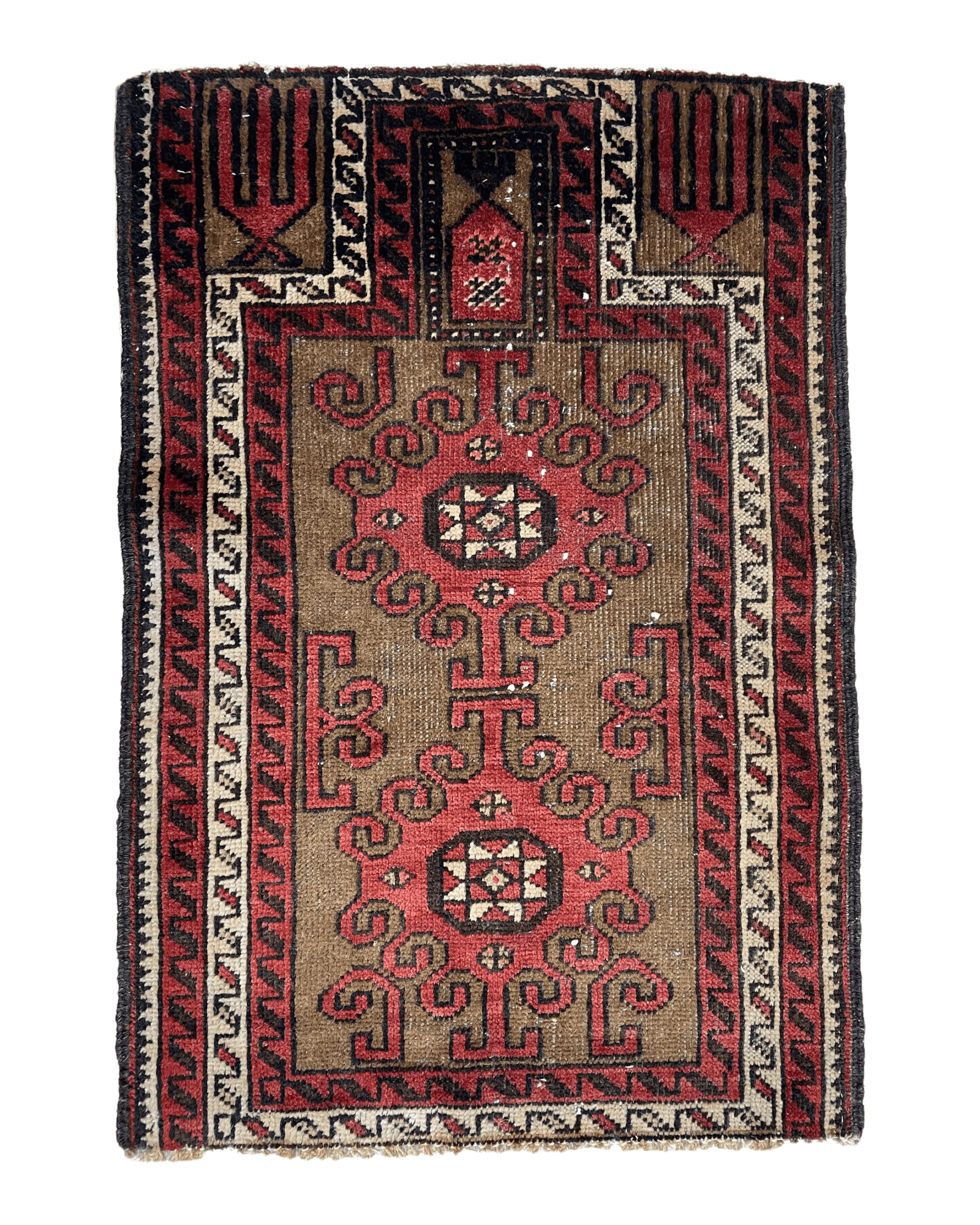 Antique Vegetable Dye Shahsavan Persian Small Prayer Rug 1’9”x2’8”