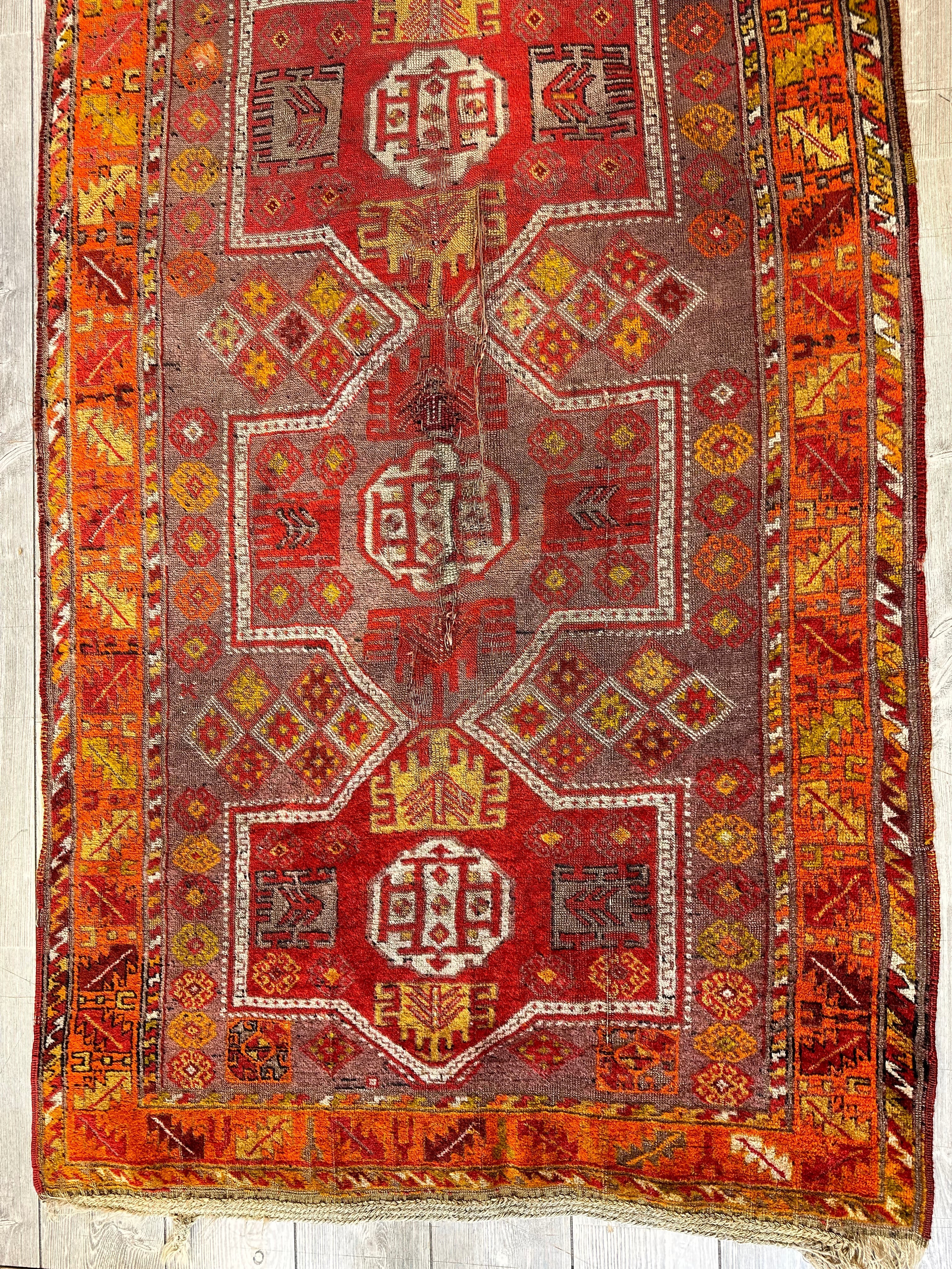 Antique worn Turkish Rug 3’9” x 6’7”