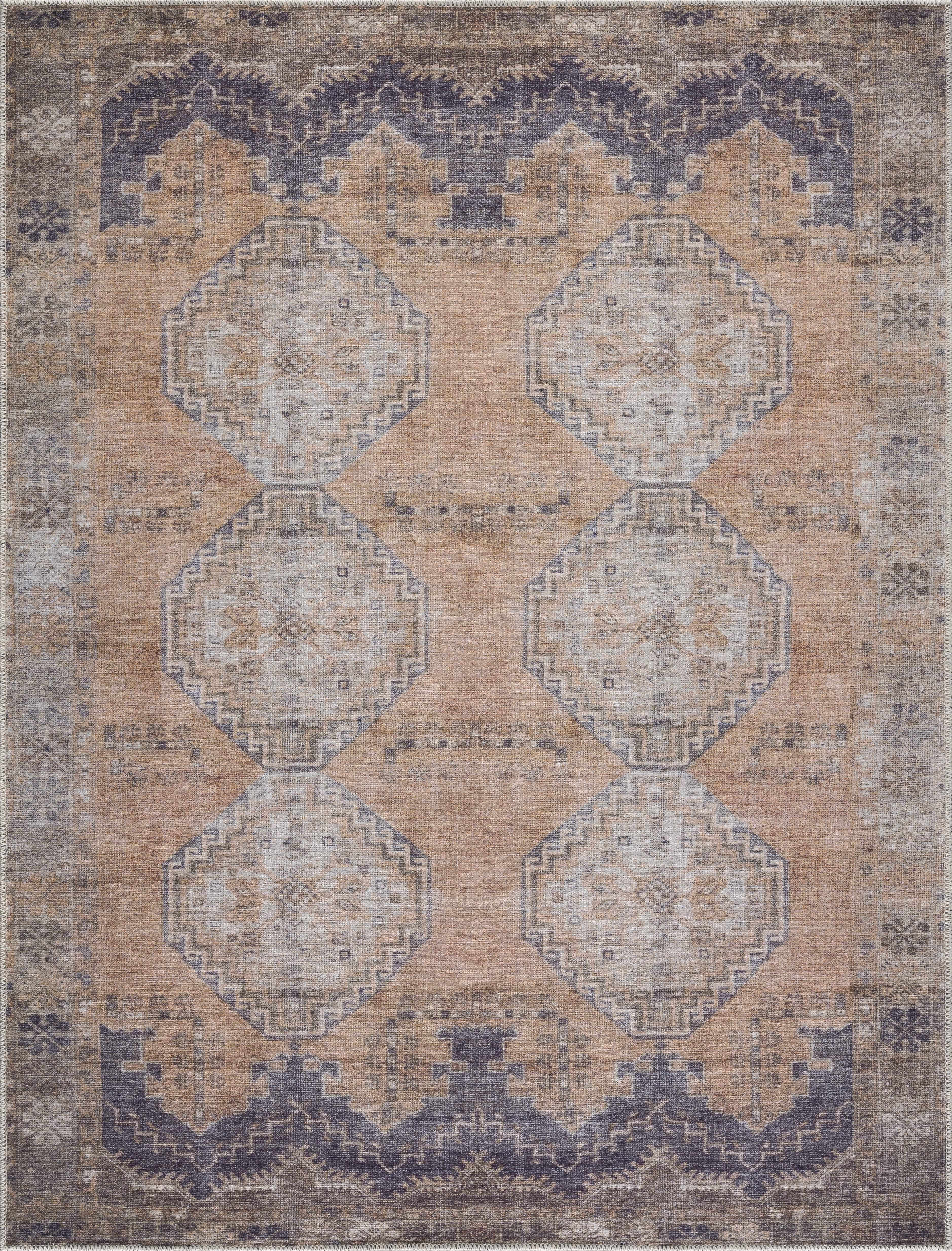 Carrabelle Peach Washable Area Rug
