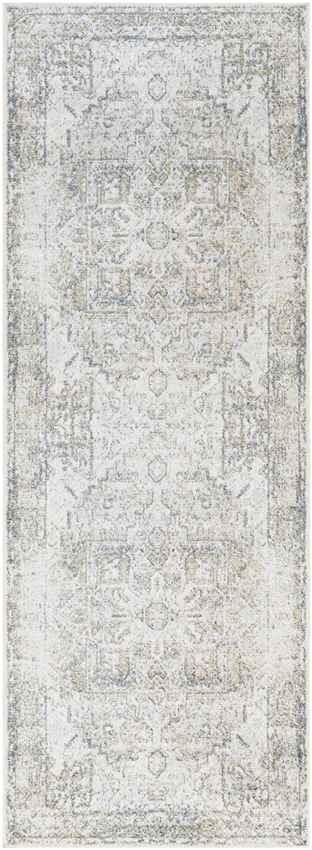Dry Ridge Traditional Taupe Washable Area Rug