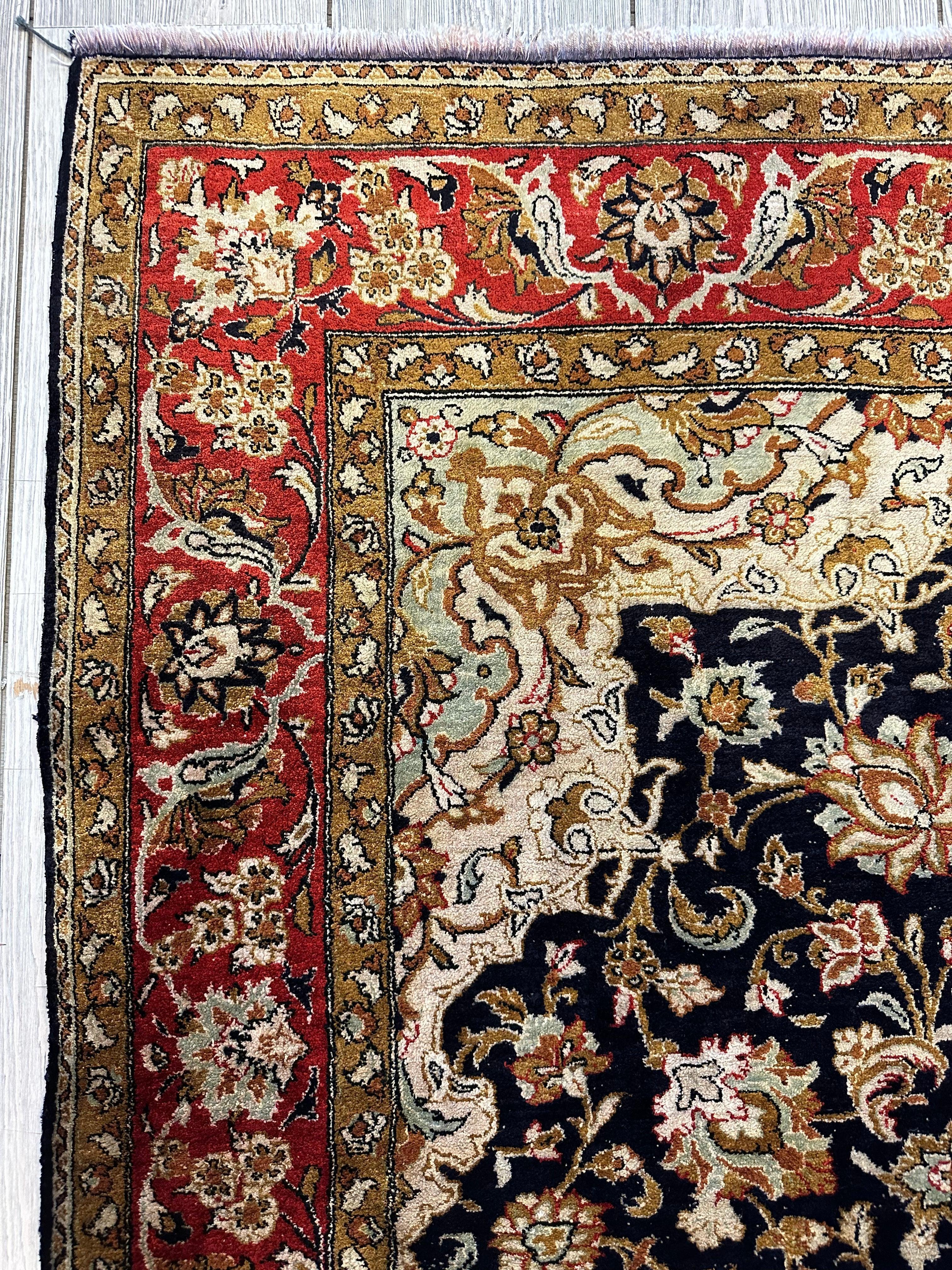 Elegant Qum Qom Ghum Silk Area Rug 5'4''x3'7''