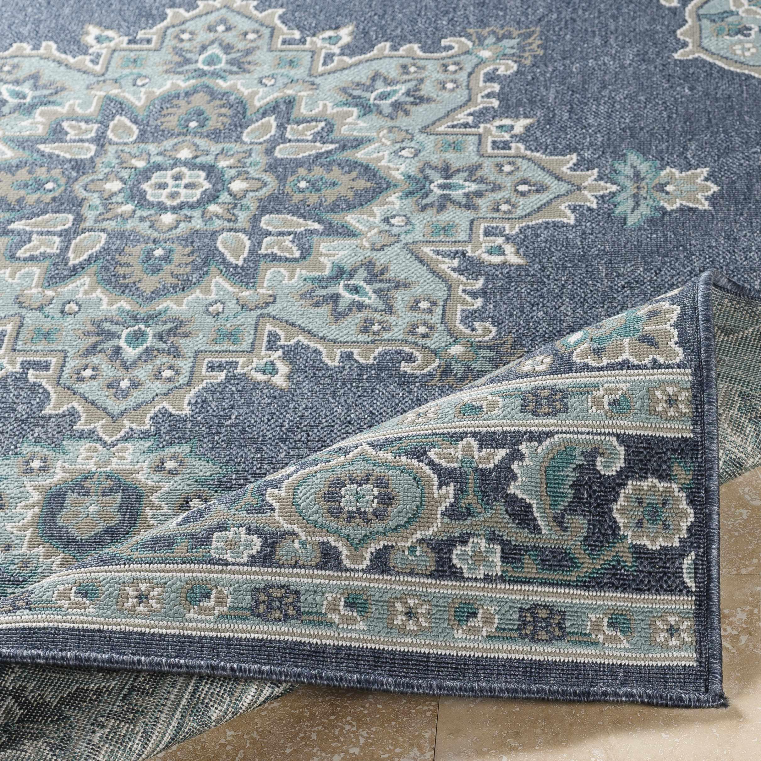 Ferron Teal Medallion Area Rug
