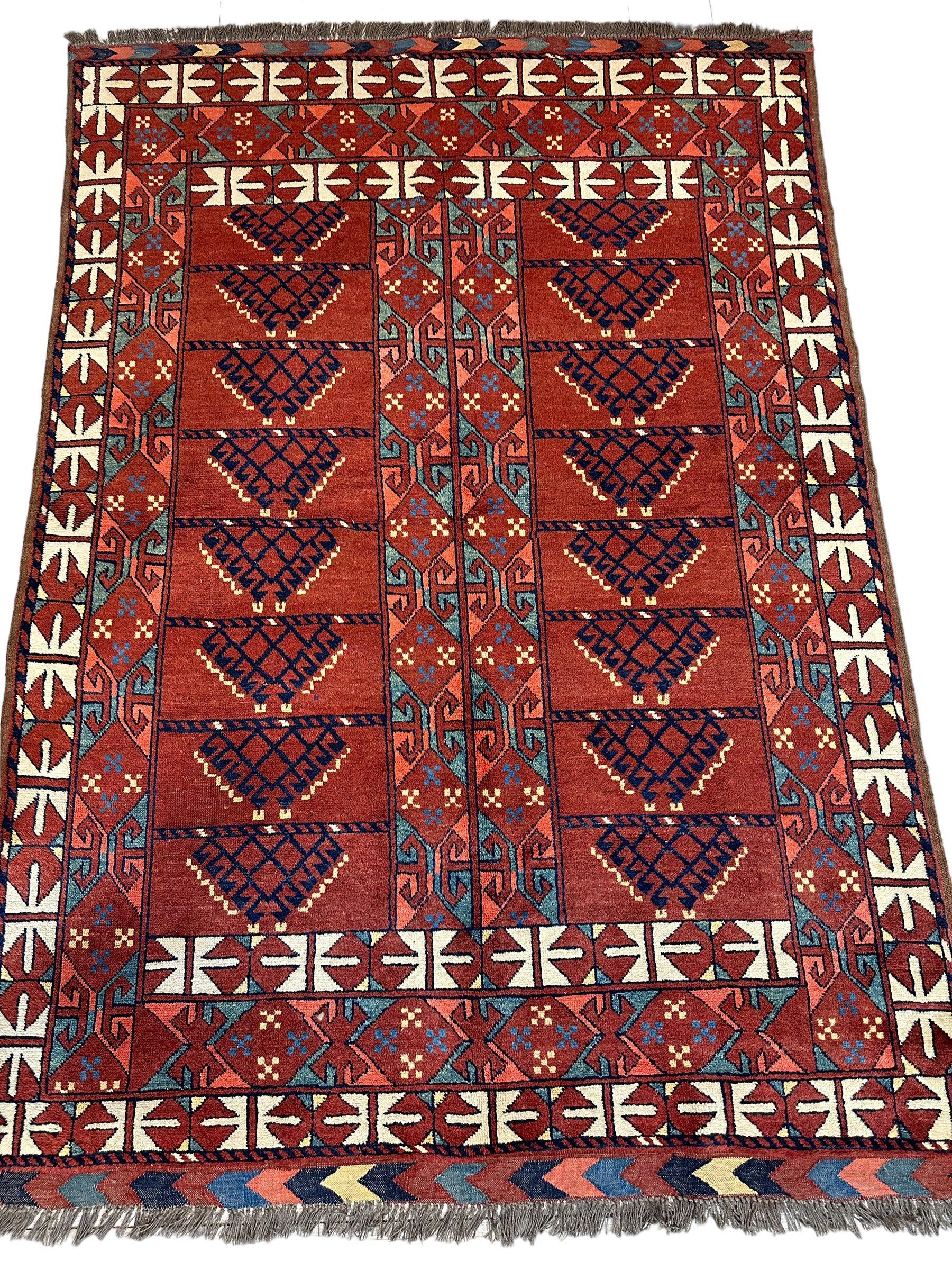 Gorgeous Vintage 1960’s Turkoman Ersari Rug 5 x 7