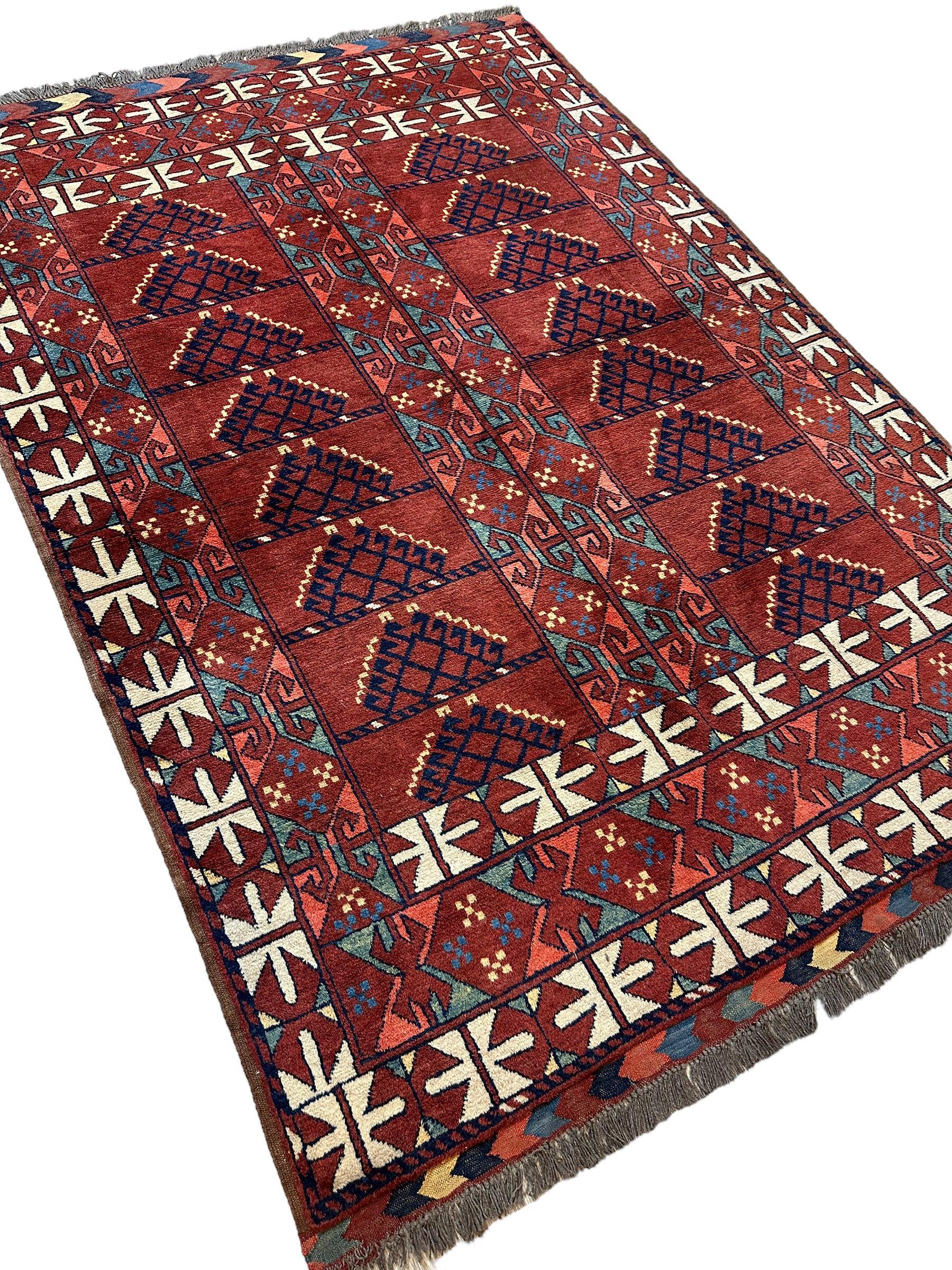 Gorgeous Vintage 1960’s Turkoman Ersari Rug 5 x 7