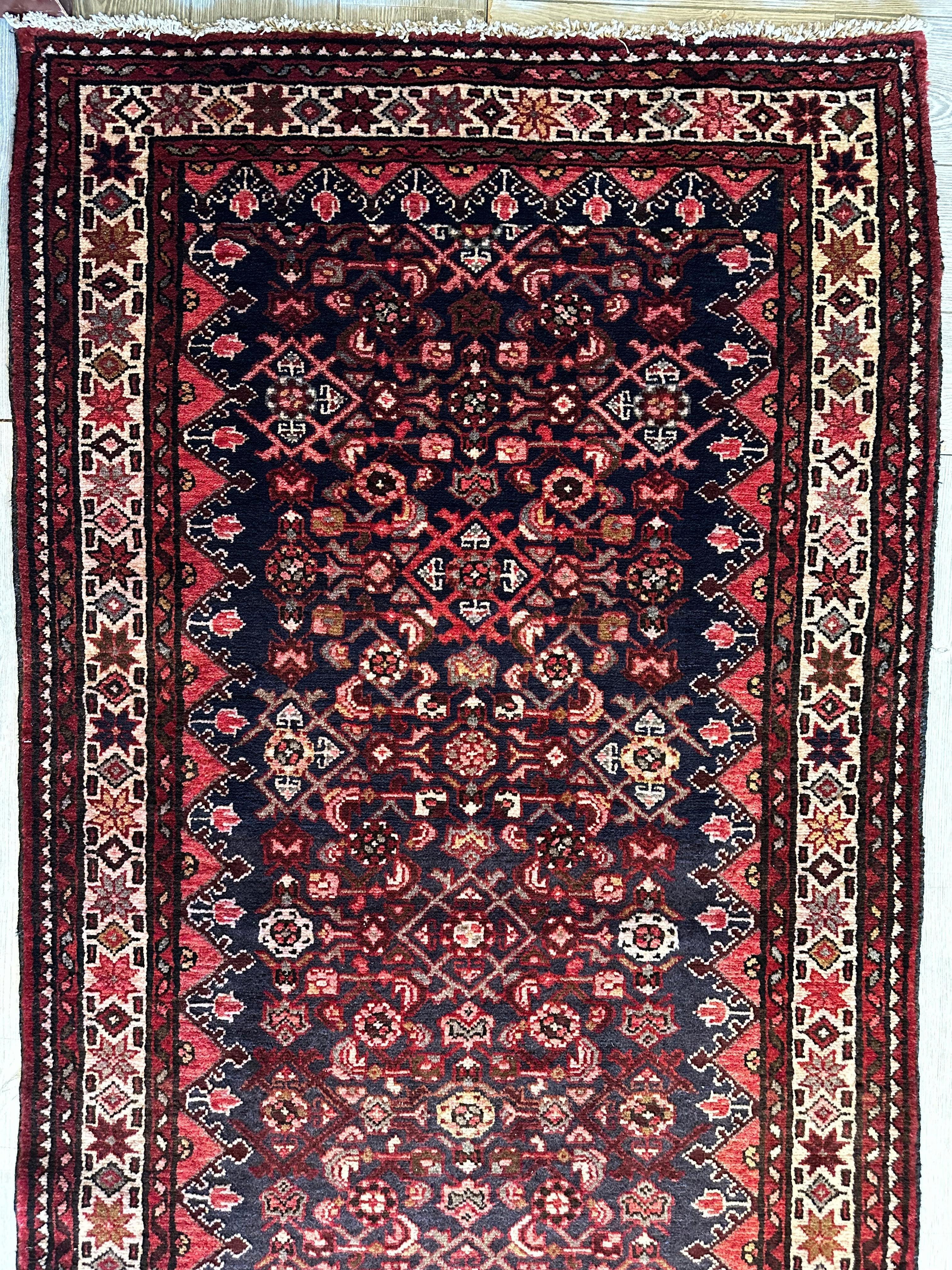 Hand-Knotted Large Persian Runner 13’9” x 3’7”