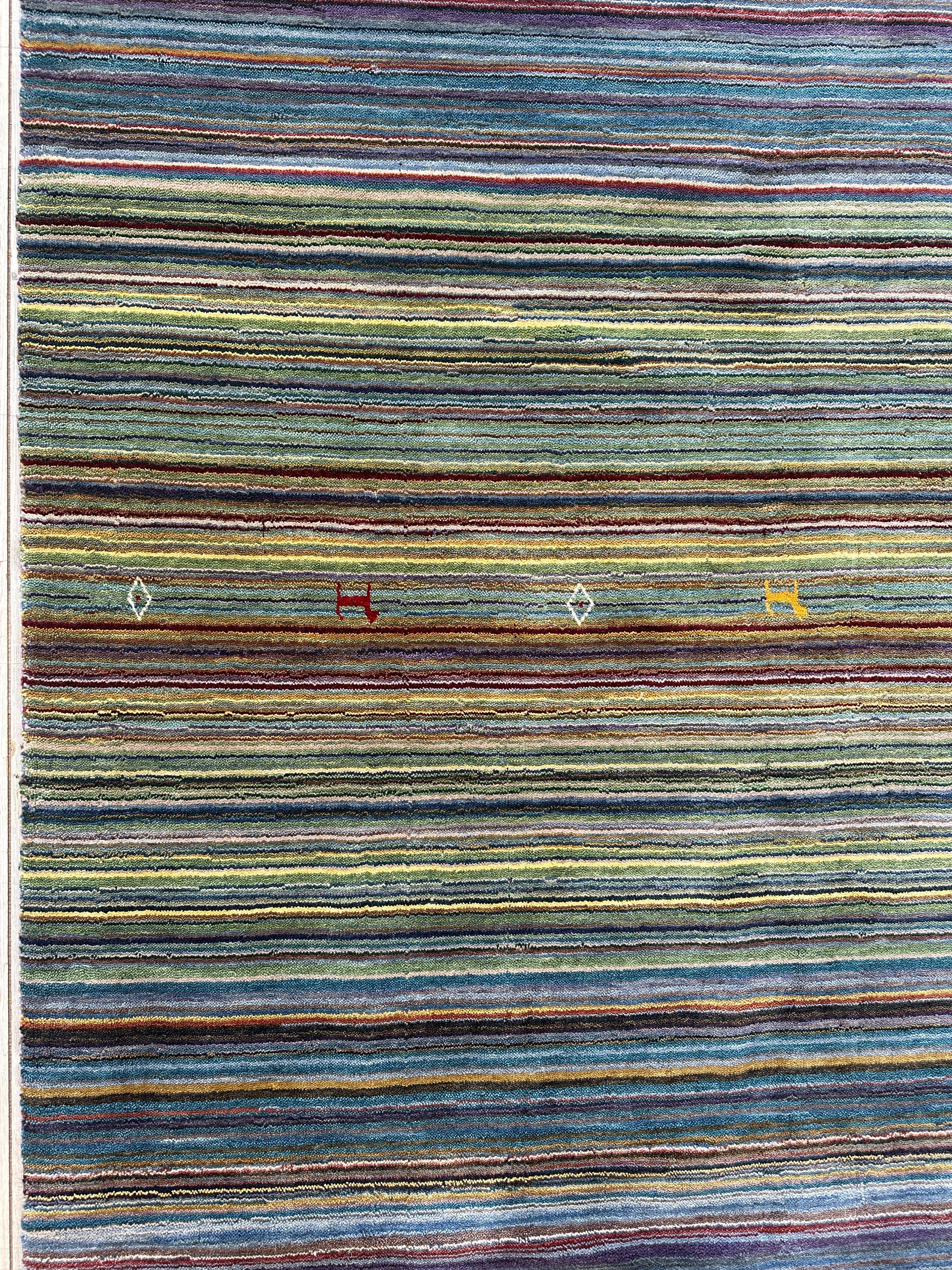 Hand-Woven Indo-Gabbeh Rug 4’10” x 6’10”
