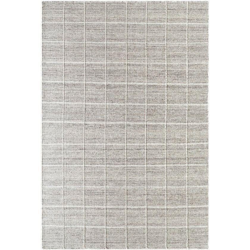 Ishaq Solid and Border Ivory/Tan Area Rug