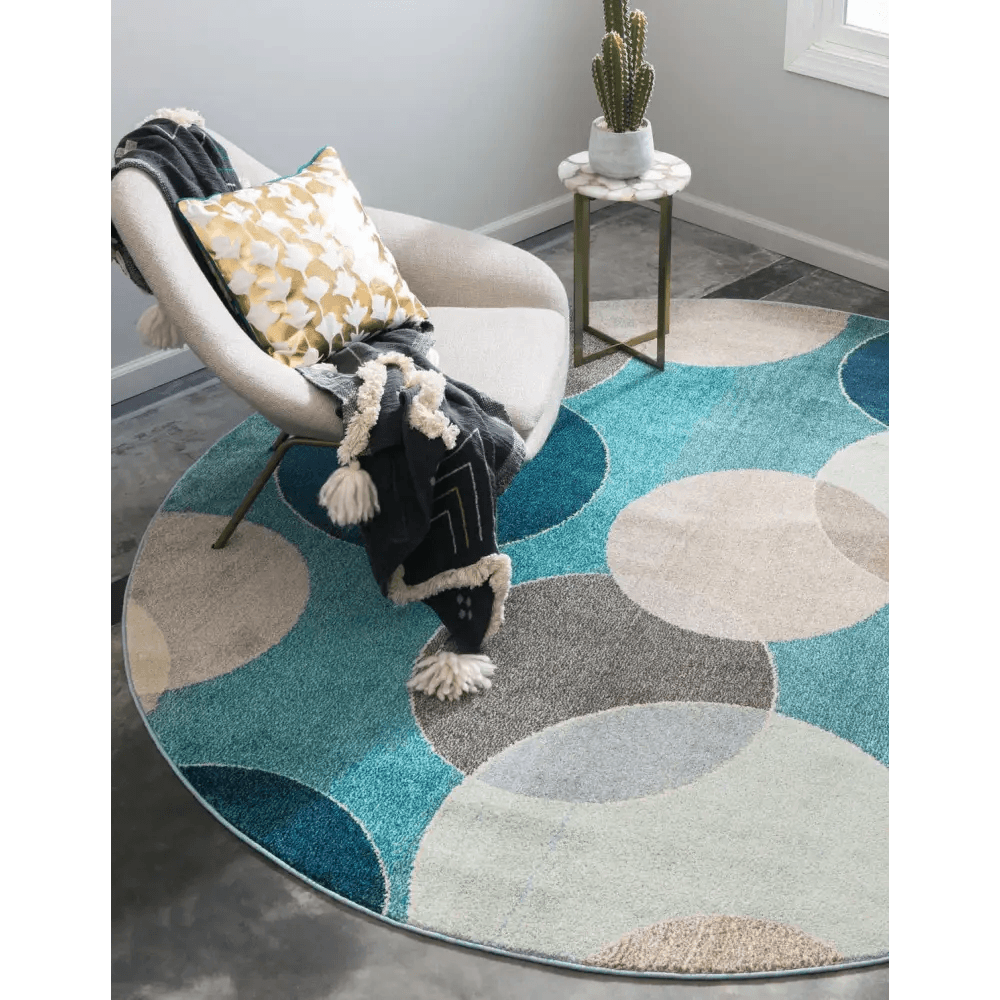 Geometric chindi trellis rug