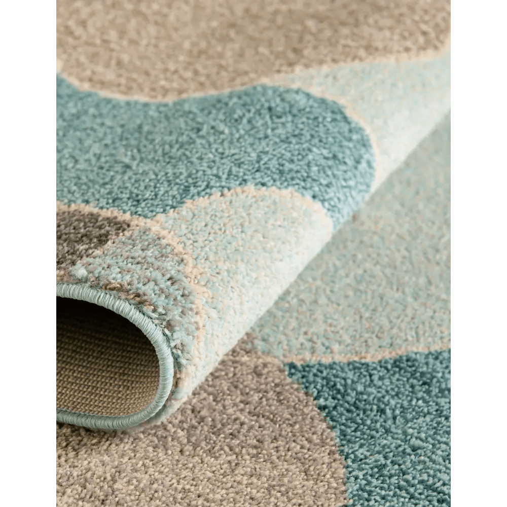 Geometric chindi trellis rug