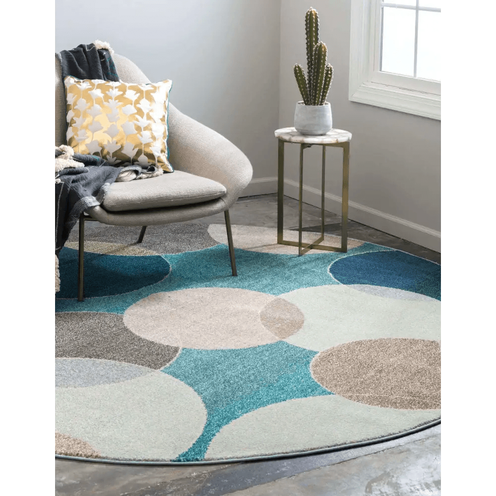 Geometric chindi trellis rug