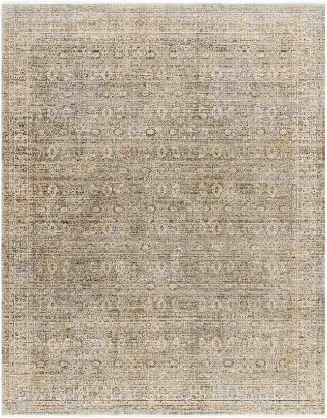 Moshe Traditional Brown/Ivory Washable Area Rug