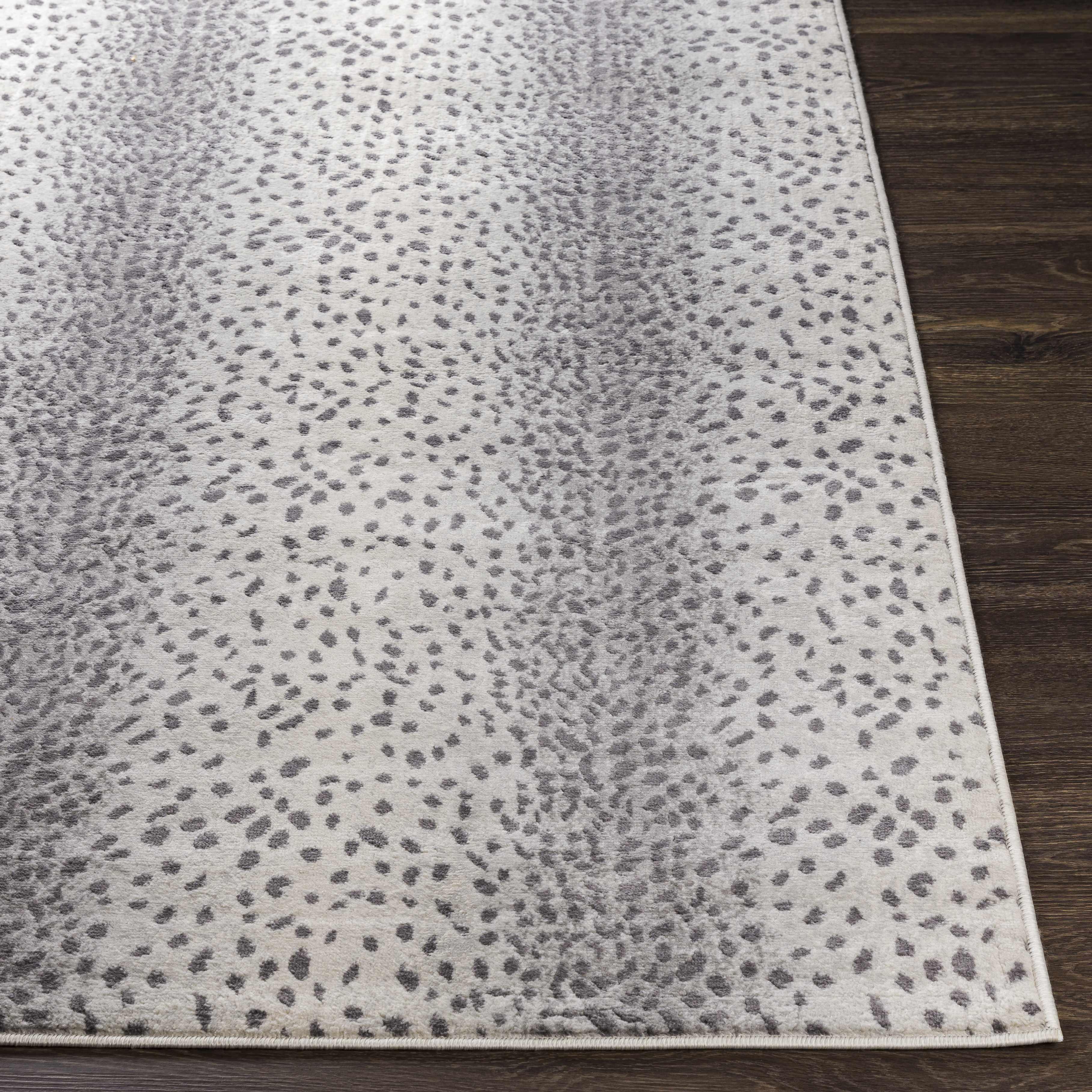 Pointblank Gray Leopard Print Rug