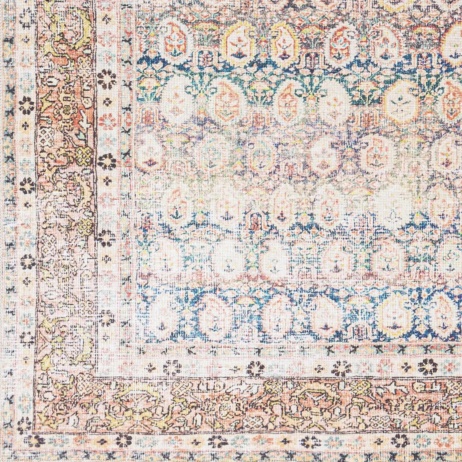 Rust Maligaya Distressed Washable Area Rug