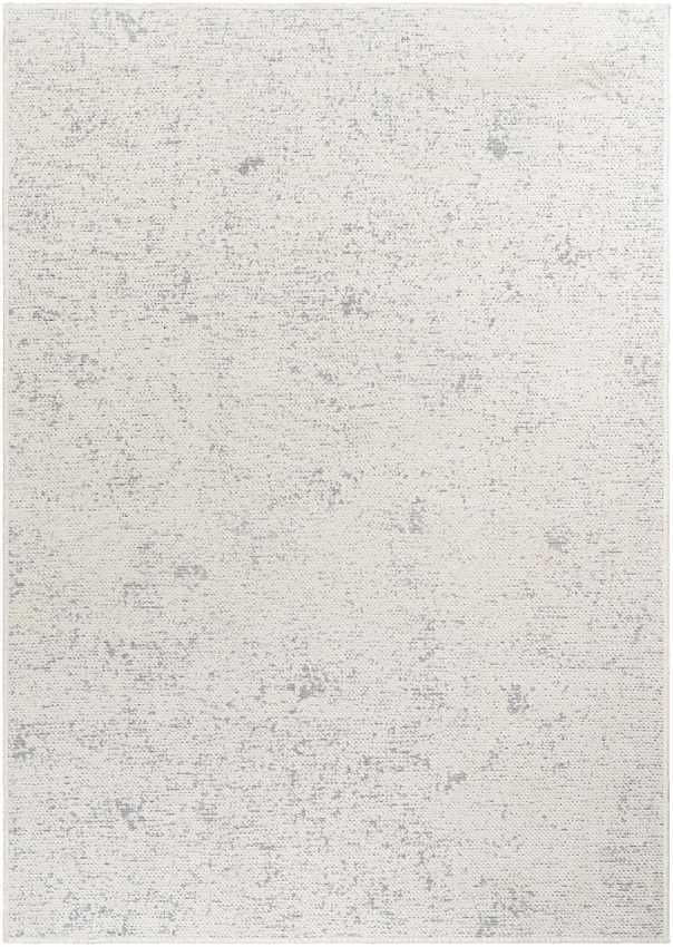 Tobey Solid and Border Ivory Washable Area Rug