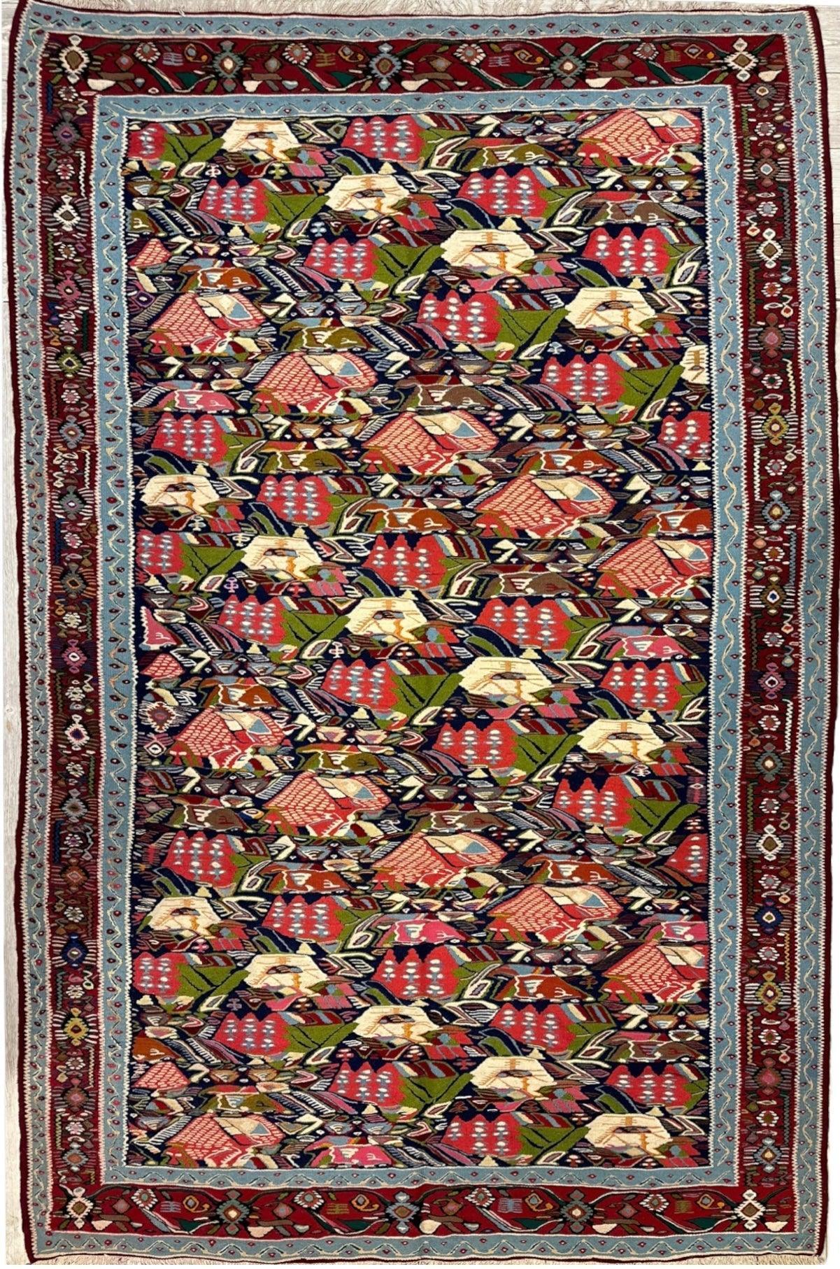 Masterpiece Vintage Persian Senneh Kilim Rug - Kapisa Rugs